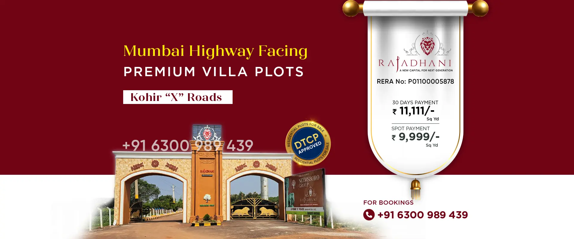 Neemsboro Rajadhani is a Highway Facing DTCP RERA Approved Open Plots Venture at Kohir "X" Roads Sadashivpet